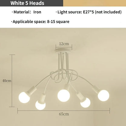 DecorBites™ Gold Black Sputnik Chandelier Pendant Light for Living Room Bedroom Farmhouse