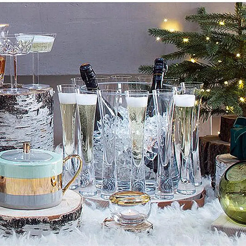 Copas de vino de burbuja transparente Decorbites™ Flautas con purpurina para bar, fiesta, boda y cóctel