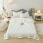 Decobites Princess Bubble Yarn Quilted Comforter Set - Elegant Handmade Flowers, Skin-friendly Blanket