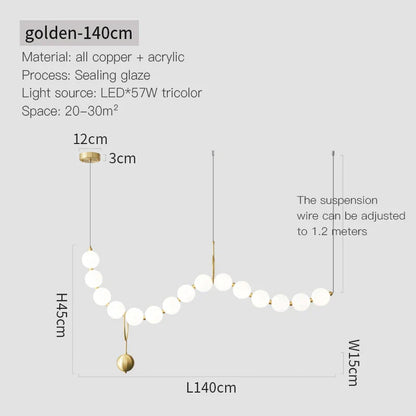 DecorBites™ Brass Full Copper Modern Chandelier Light Fixture for Stylish Living Spaces