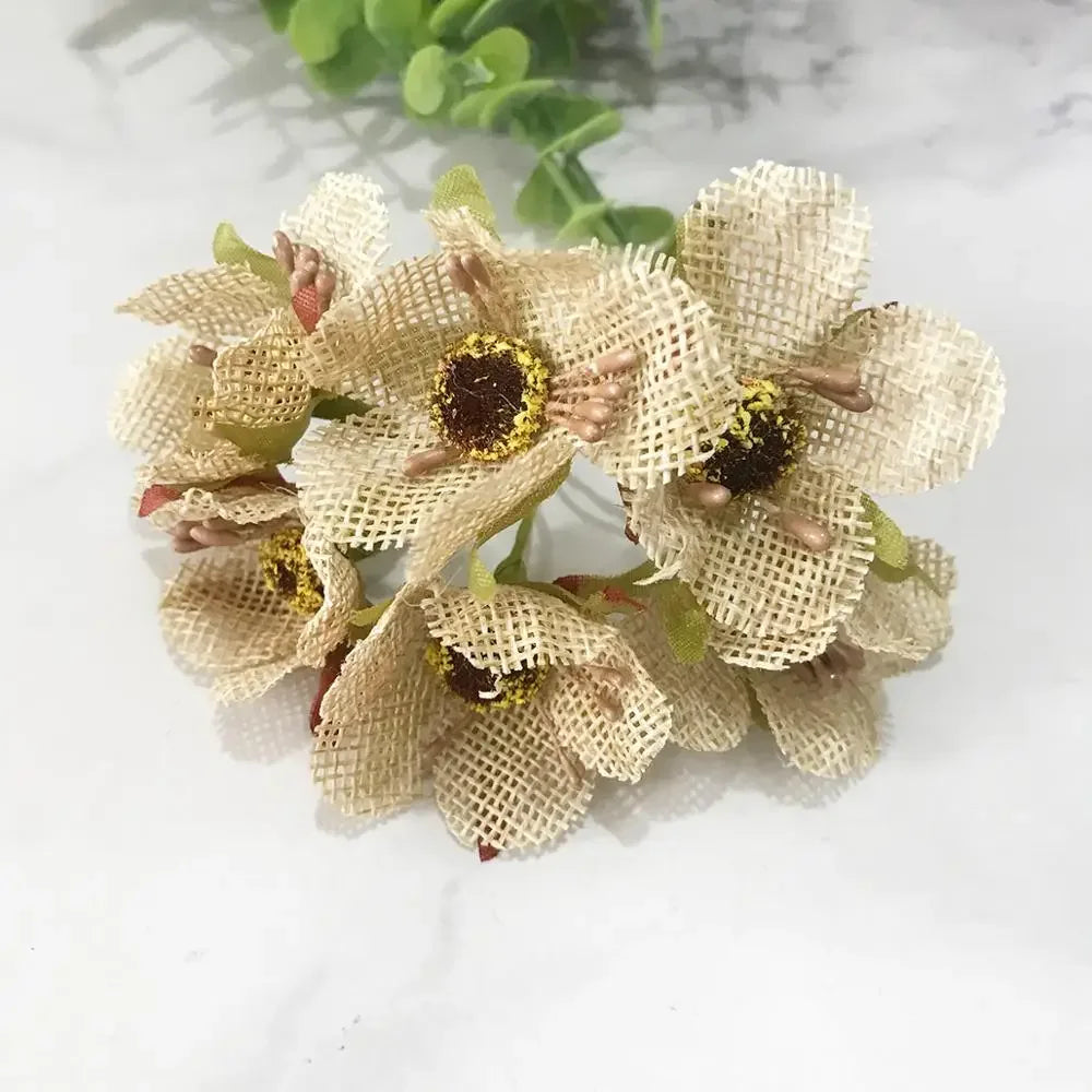 DecorBites™ Gold Hybrid Flower Cherry Stamen Berries Bundle for DIY Decor