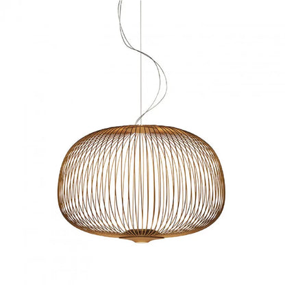 DecorBites™ Gold Cage LED Pendant Lamp Spokes Chandelier