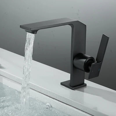 DecorBites™ Brush Gold Basin Faucet: Solid Brass Bathroom Mixer Tap, Single Handle Deck Mounted