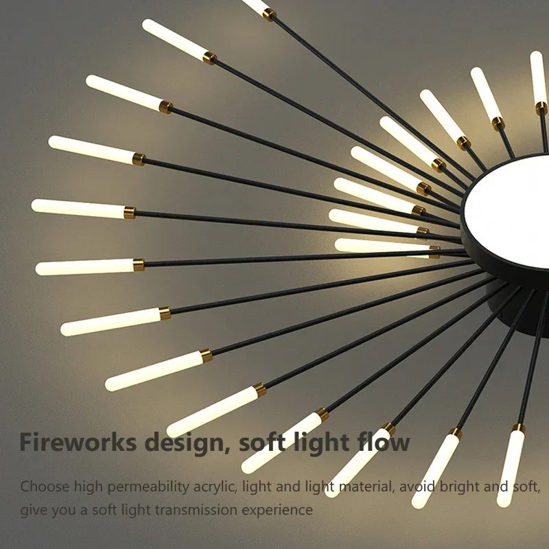 مصباح سقف أكريليك على شكل عباد الشمس من DecorBites™ باللون الذهبي العتيق المصقول