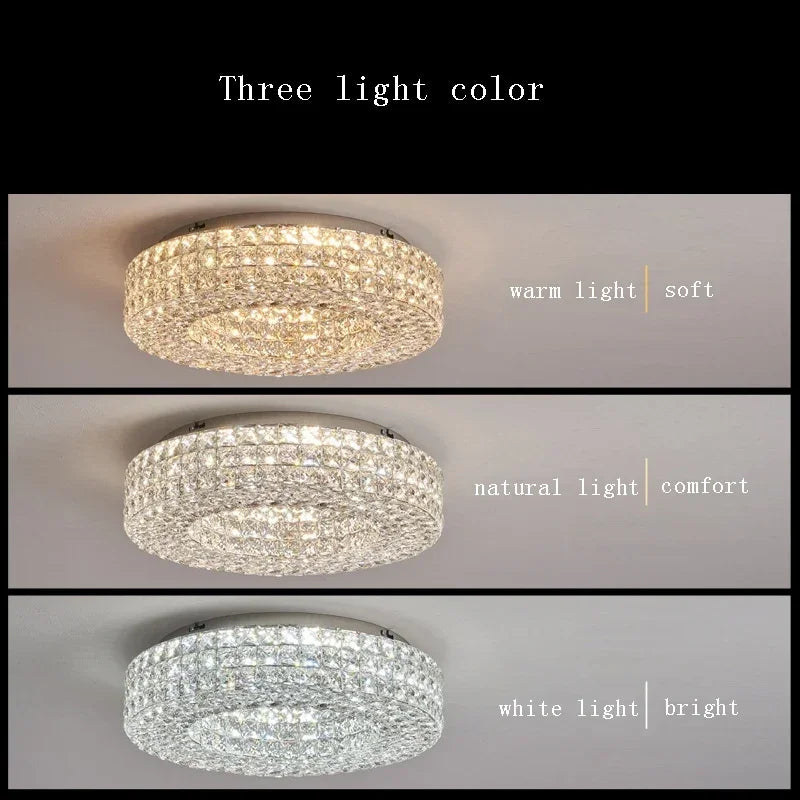 DecorBites™ Crystal LED Ceiling Chandelier: Modern Luxury for Living Room Bedroom Home Decor