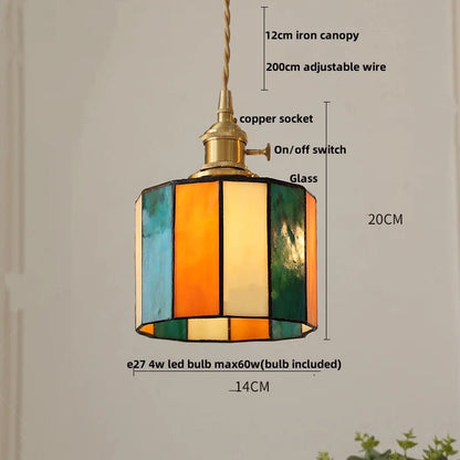 DecorBites™ Brass LED Pendant Light with Adjustable Glass & Wood Hang Lamp