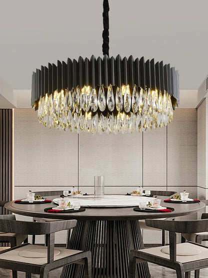 DecorBites™ Black Crystal Ceiling Pendant Lights for Dining Table - Nordic Luxury Design