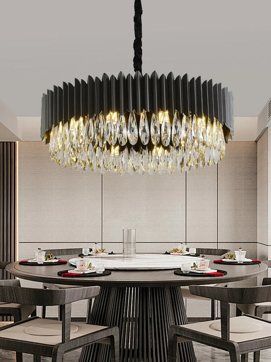 DecorBites™ Black Crystal Ceiling Pendant Lights for Dining Table - Nordic Luxury Design