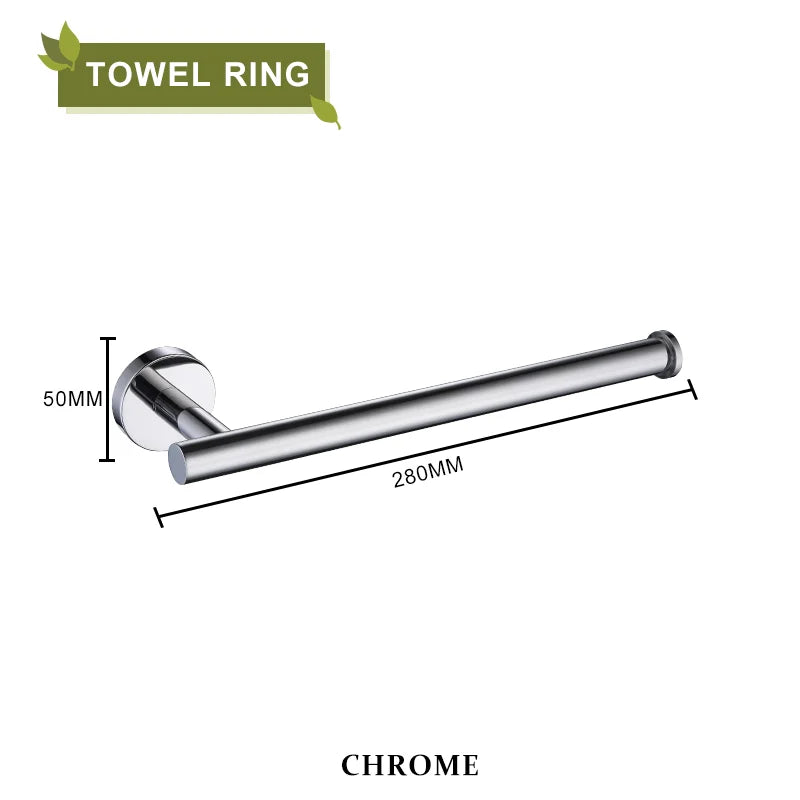 DecorBites™ Brushed Gold Bathroom Accessories Set Hand Towel Bar Rack Toilet Paper Holder