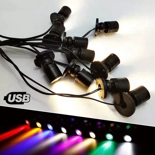 DecorBites™ LED Spotlight 1W/3W DC5V Cabinet Shelf Showcase Ceiling Lights Switch