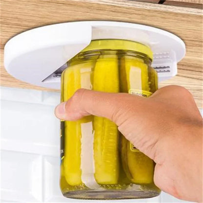 DecorBites™ Easy Twist Can Opener with Self-Adhesive Mount | Fast Jar & Bottle Lid Remover