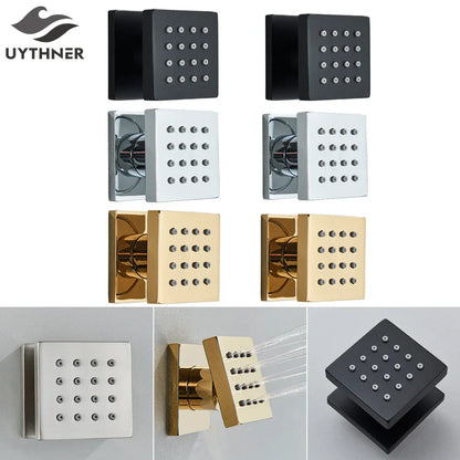 DecorBites™ Brass Square Body Spray Shower Jets for Luxury Spa Massage Experience