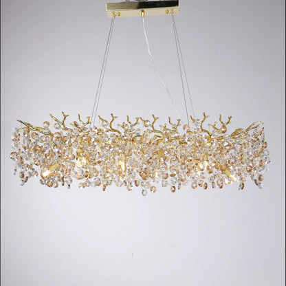 DecorBites™ Crystal Sunflower Branch Chandelier: Luxurious Indoor Branch-Shaped Light