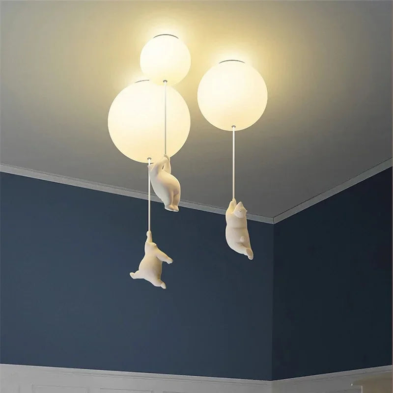 Bear LED Pendant Light Dia30cm Kids Room