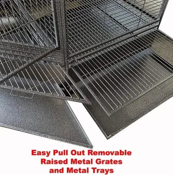 DecorBites™ Large Wrought Iron Parrot Cage with Rolling Base