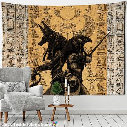 Egyptian Mystique Tapestry Wall Hanging by Decobites: Retro Psychedelic Home Decor & Hippie Art