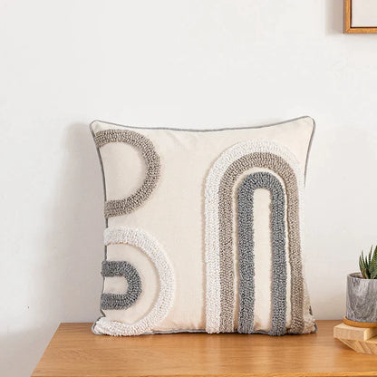 DecorBites™ Boho Style Grey Abstract Cushion Cover for Home Decoration