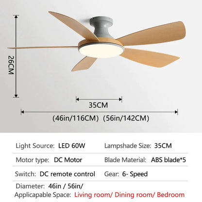 DecorBites™ 56" Modern Ceiling Fan with Remote Control for Bedroom and Restaurant