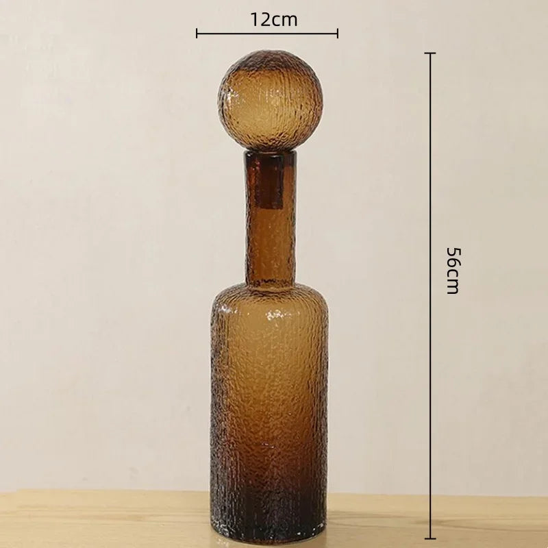 DecorBites™ Clear Glass Vase with Lid, Home Decor, Aromatherapy Bottle & Candle Holder