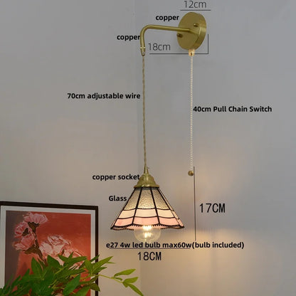 Decorbites™ Glas Messing LED Wandleuchte Vintage Waschleuchte Wandlampe