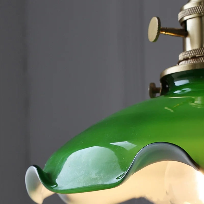 DecorBites™ Green Glass Adjustable LED Pendant Lamp - Modern Nordic Hanging Light