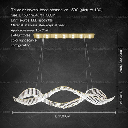 DecorBites™ Crystal Chandelier: Modern Light Luxury Dining Lamp for Designer Villa and Bar