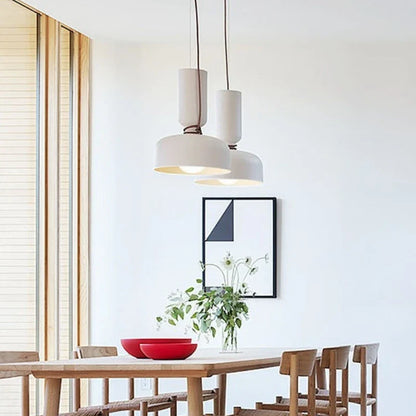 Danish Art Wrought Iron Pendant Light in Black or White