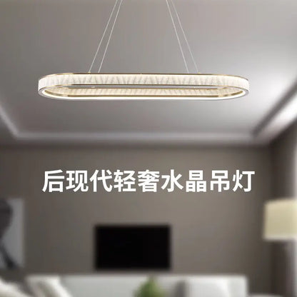 DecorBites™ Crystal Oval Pendant Chandelier for Living Room Bedroom Dining Room Lighting