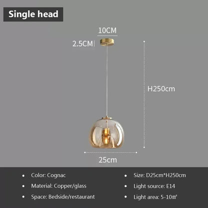 DecorBites™ LED Glass Pendant Light: Modern Nordic Luxury Hanging Lamp Fixture