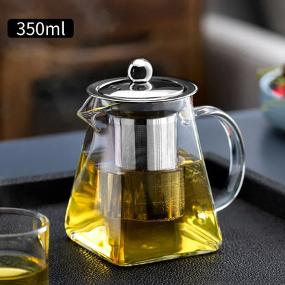 DecorBites™ Glass Tea Pot: High Quality Heat Resistant Kung Fu Tea Set