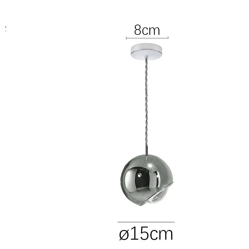 Luz LED colgante de bola de cromo dorado Decorbites™ para cocina, dormitorio, comedor