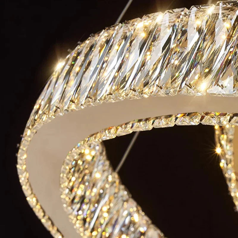 DecorBites™ Crystal Chandelier Stair Pendant Lamp Living Room Lighting Modern Interior Decor