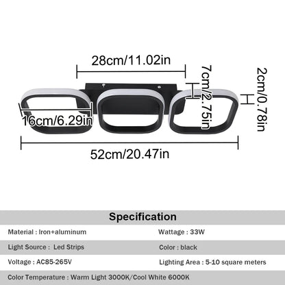 مصباح سقف LED أكريليك من DecorBites™: ثريا نورديك عصرية لغرفة المعيشة وغرفة الطعام والممر