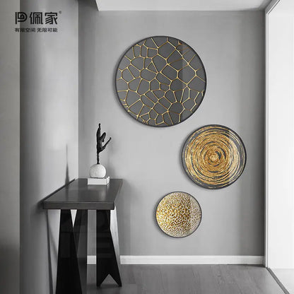 DecorBites™ Gold Foil Abstract Decorative Painting for Luxury Dining Spaces