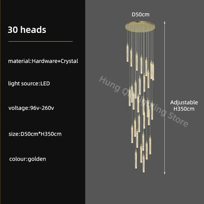 DecorBites™ Crystal Chandelier: Modern Luxury Pendant Lighting for Home Decor