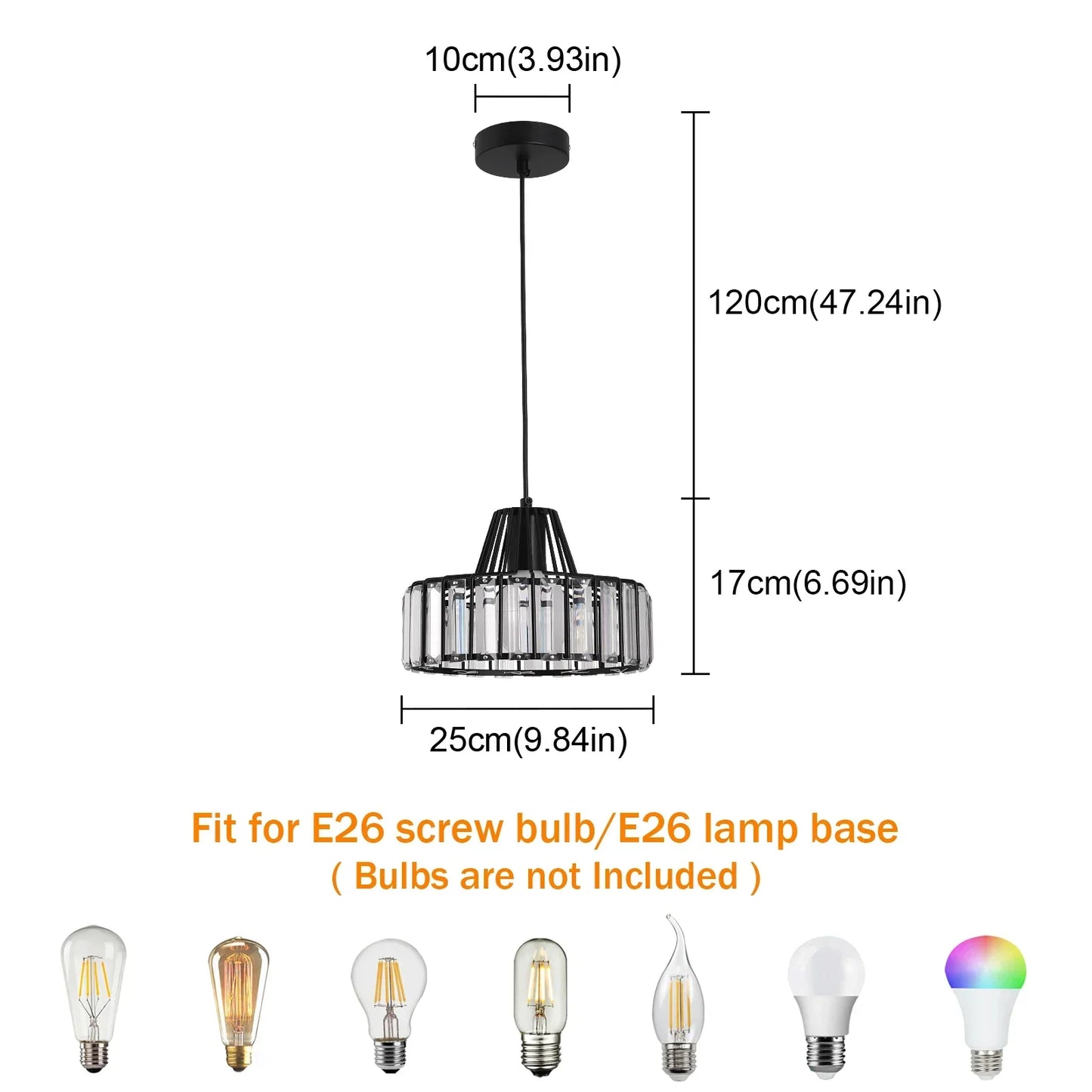 DecorBites™ K9 Crystal Pendant Light LED Ceiling Lamp Nordic Chandelier for Living Room