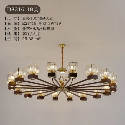 DecorBites™ Crystal Dining Room Chandelier with Spotlights for Hotel Club Ballroom