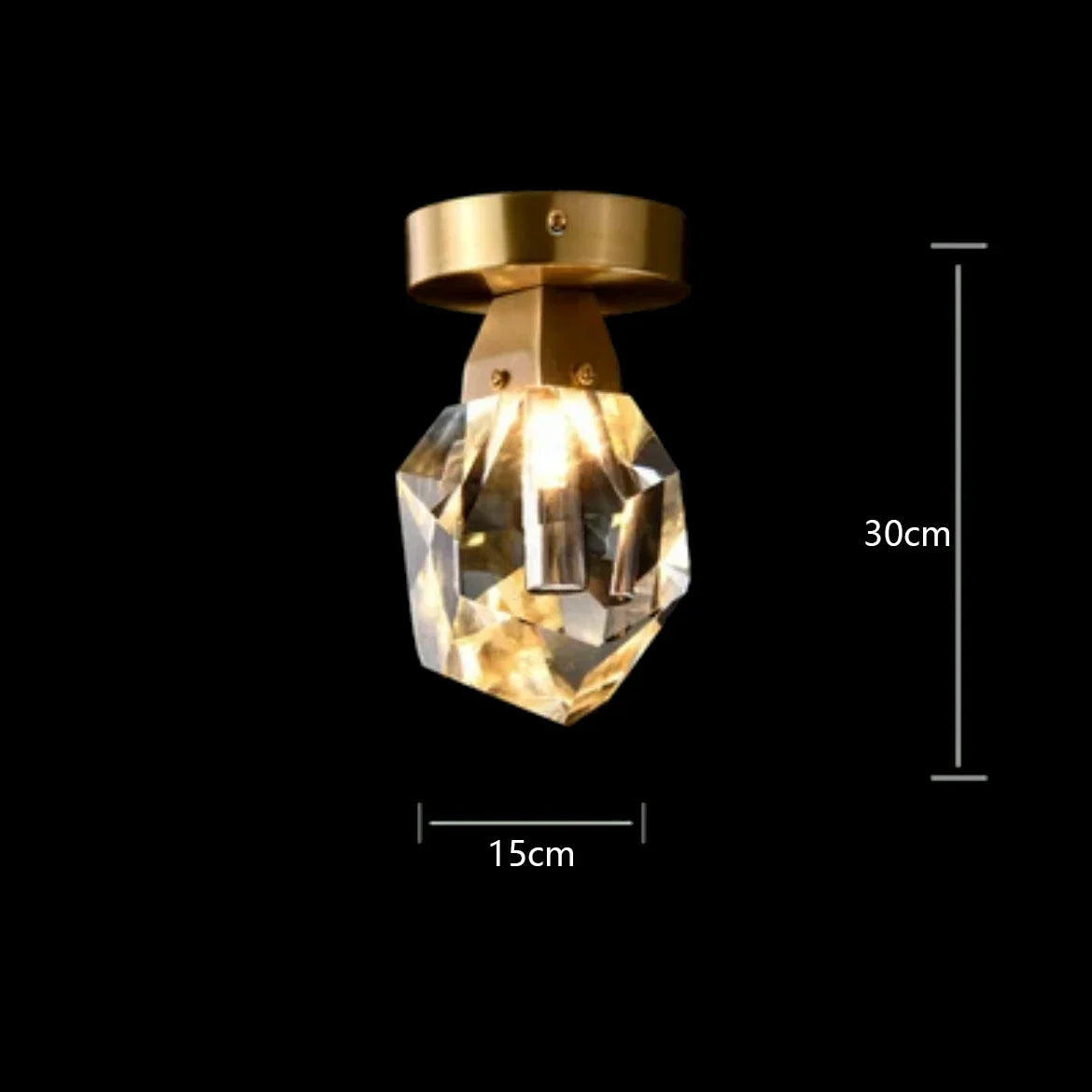 DecorBites™ Diamond Crystal Brass LED Pendant Light Gold Luxury Hanglamp
