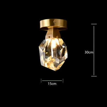 DecorBites™ Diamond Crystal Brass LED Pendant Light Gold Luxury Hanglamp