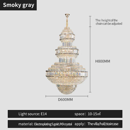 DecorBites™ Crystal Villa Chandelier Pendant - Modern European Style Luxury Hotel Lobby Light