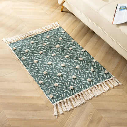 DecorBites™ Handmade Nordic 3D Tassel Floor Mat - Yellow 60*90cm