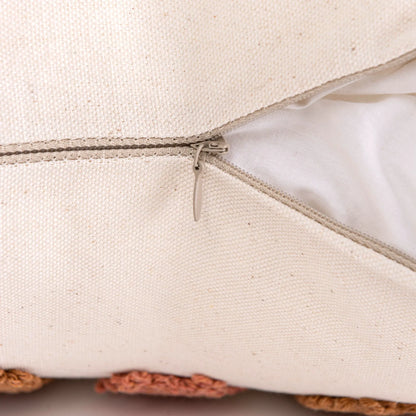 Funda de cojín DecorBites™ Boho amarilla con borla de estrella, luna y arcoíris, 45x45 cm