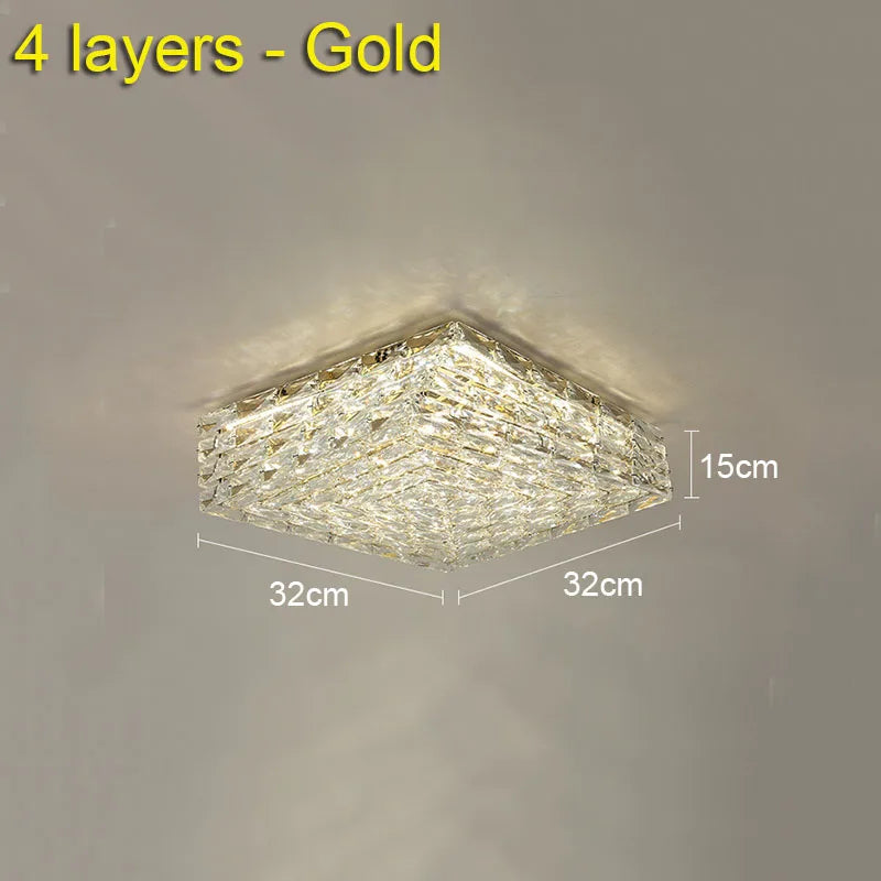 DecorBites™ Crystal Ceiling Lamp: Modern Minimalist Indoor LED Lighting for Living Room, Dining & Bedroom