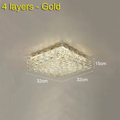 DecorBites™ Crystal Ceiling Lamp: Modern Minimalist Indoor LED Lighting for Living Room, Dining & Bedroom