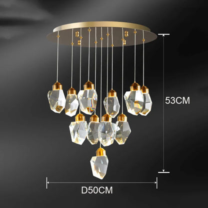 DecorBites™ Crystal Chandelier: Luxury Pendant Light for Living and Dining Room