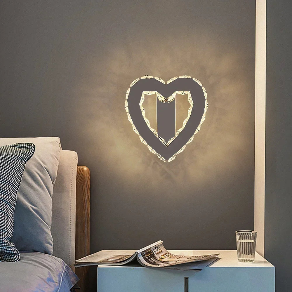 DecorBites™ Crystal LED Wall Sconce: Modern Minimalist Lighting for Living Room, Bedroom, Hallway