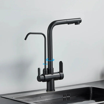 Decorbites™ Zweihand-Wasserfilter-Küchenarmatur für rotierende Wasserreinigung.