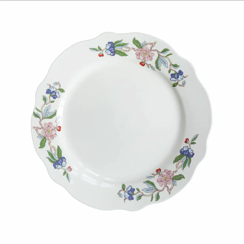 DecorBites™ Chinoiserie Floral Birds Dinner Plate 8" - Oriental Art Salad Dessert Plate