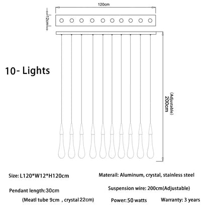 Lámparas colgantes DecorBites™ Crystal Gold para comedor, isla de cocina, candelabro