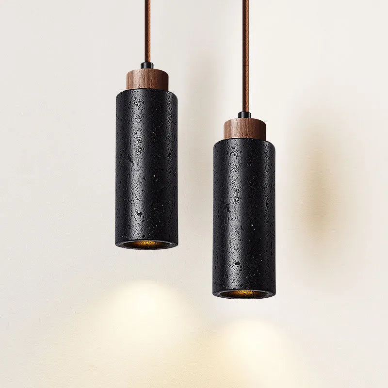 Black Stone Pendant Light